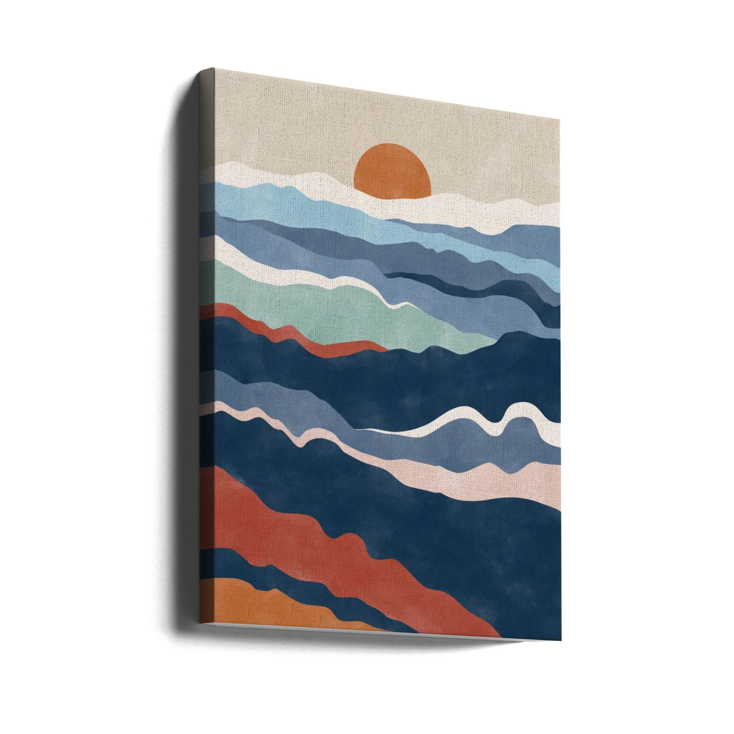 Abstract Landscape With Layered Waves - Stretched Canvas, Poster Or Fine Art Print(Abstract Landscape With Layered Waves Stretched Canvas Poster Or Fine Art Print) 4 Abstract Landscape With Layered Waves - Stretched Canvas, Poster Or Fine Art Print(Abstract Landscape With Layered Waves Stretched Canvas Poster Or Fine Art Print) - Image 4