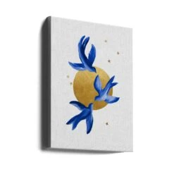 Blue Birds - Stretched Canvas, Poster Or Fine Art Print(Blue Birds Stretched Canvas Poster Or Fine Art Print) -Heart Wall Art Store canvas portrait wrap around 2593679