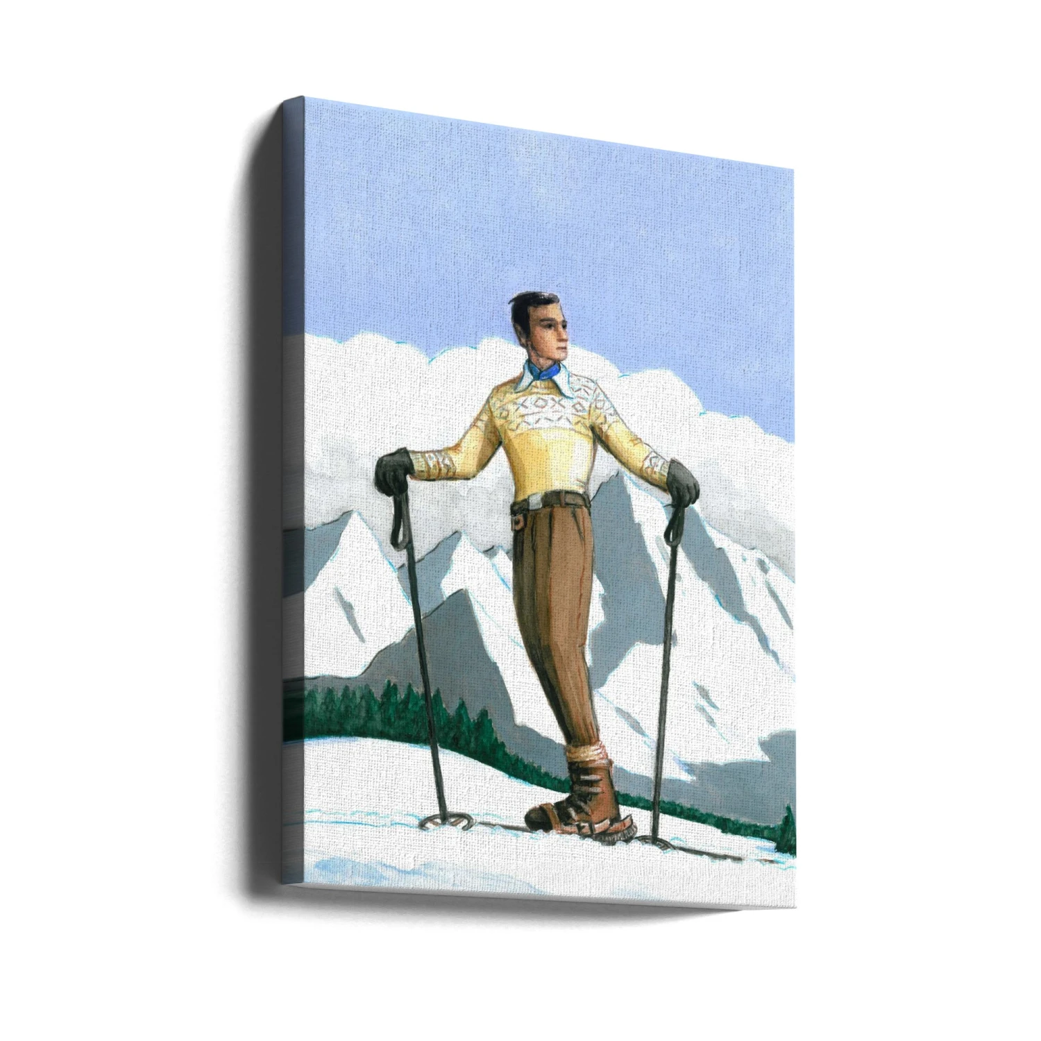 Skier Enjoying The View - Stretched Canvas, Poster Or Fine Art Print(Skier Enjoying The View Stretched Canvas Poster Or Fine Art Print) 4 Skier Enjoying The View - Stretched Canvas, Poster Or Fine Art Print(Skier Enjoying The View Stretched Canvas Poster Or Fine Art Print) - Image 4