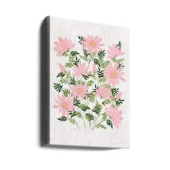 Ladybug Flowers Pink - Stretched Canvas, Poster Or Fine Art Print(Ladybug Flowers Pink Stretched Canvas Poster Or Fine Art Print) -Heart Wall Art Store canvas portrait wrap around 2757679