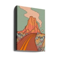 Road Past The Mountain - Stretched Canvas, Poster Or Fine Art Print(Road Past The Mountain Stretched Canvas Poster Or Fine Art Print) -Heart Wall Art Store canvas portrait wrap around 2769622
