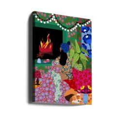 Rafaela Mascaro's Print Number 104 Relaxing In Front Of My Fireplace - Stretched Canvas, Poster Or Fine Art Print(9933x14043 Din 104 Relaxing In Front Of My Fireplace Stretched Canvas Poster Or Fine Art Print) -Heart Wall Art Store canvas portrait wrap around 2771918