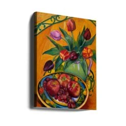 Fruit And Flowers - Stretched Canvas, Poster Or Fine Art Print(Fruit And Flowers Stretched Canvas Poster Or Fine Art Print) -Heart Wall Art Store canvas portrait wrap around 2786618