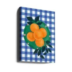 Checkered Citrus Charm - Stretched Canvas, Poster Or Fine Art Print(Checkered Citrus Charm Stretched Canvas Poster Or Fine Art Print) -Heart Wall Art Store canvas portrait wrap around 2787945