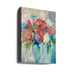 Blue Vase III - Stretched Canvas, Poster Or Fine Art Print(Blue Vase Iii Stretched Canvas Poster Or Fine Art Print) -Heart Wall Art Store canvas portrait wrap around 2818644