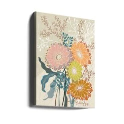 Springtime Daisies Earthy Tones - Stretched Canvas, Poster Or Fine Art Print(Springtime Daisies Earthy Tones Stretched Canvas Poster Or Fine Art Print) -Heart Wall Art Store canvas portrait wrap around 2858549