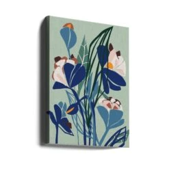 Florals At Night – Modern Illustration Light - Stretched Canvas, Poster Or Fine Art Print(Florals At Night Modern Illustration Light Stretched Canvas Poster Or Fine Art Print) -Heart Wall Art Store canvas portrait wrap around 2860371