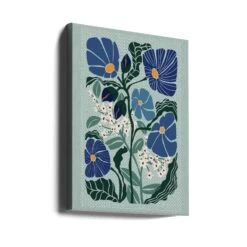 Klimt Flowers Light Blue - Stretched Canvas, Poster Or Fine Art Print(Klimt Flowers Light Blue Stretched Canvas Poster Or Fine Art Print) -Heart Wall Art Store canvas portrait wrap around 2860384