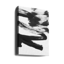 B+W Strokes 5 - Stretched Canvas, Poster Or Fine Art Print(B W Strokes 5 Stretched Canvas Poster Or Fine Art Print) -Heart Wall Art Store canvas portrait wrap around 2860821