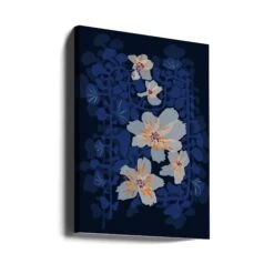 Orchids Shadow Blue Notes - Stretched Canvas, Poster Or Fine Art Print(Orchids Shadow Blue Notes Stretched Canvas Poster Or Fine Art Print) -Heart Wall Art Store canvas portrait wrap around 2867369
