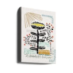 Block Print Bold Flower - Stretched Canvas, Poster Or Fine Art Print(Block Print Bold Flower Stretched Canvas Poster Or Fine Art Print) -Heart Wall Art Store canvas portrait wrap around 2872764