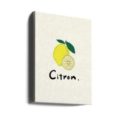 Modern French Fruits Collection "Lemon / Citron" - Stretched Canvas, Poster Or Fine Art Print(Modern French Fruits Collection Quot Lemon Citron Quot Stretched Canvas Poster Or Fine Art Print) -Heart Wall Art Store canvas portrait wrap around 2873022