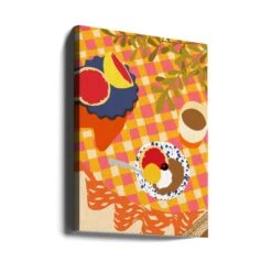 Blooms And Brunch - Stretched Canvas, Poster Or Fine Art Print(Blooms And Brunch Stretched Canvas Poster Or Fine Art Print) -Heart Wall Art Store canvas portrait wrap around 2936480