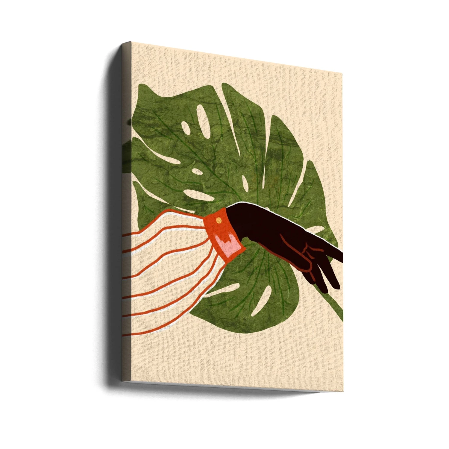 Green Canvas, Red Accent - Stretched Canvas, Poster Or Fine Art Print(Green Canvas Red Accent Stretched Canvas Poster Or Fine Art Print) 4 Green Canvas, Red Accent - Stretched Canvas, Poster Or Fine Art Print(Green Canvas Red Accent Stretched Canvas Poster Or Fine Art Print) - Image 4