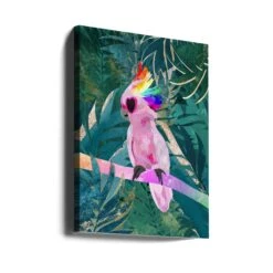 Jungle Rainbow Cockatoo - Stretched Canvas, Poster Or Fine Art Print(Jungle Rainbow Cockatoo Stretched Canvas Poster Or Fine Art Print) -Heart Wall Art Store canvas portrait wrap around 2953383