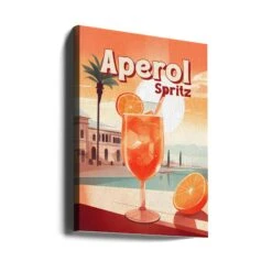 Aperol Spritz Tropical - Stretched Canvas, Poster Or Fine Art Print(Aperol Spritz Tropical Stretched Canvas Poster Or Fine Art Print) -Heart Wall Art Store canvas portrait wrap around 2977781