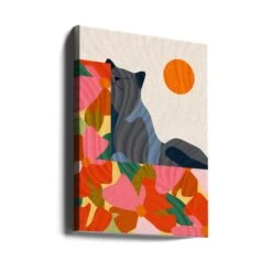 Sunny Garden Cat - Stretched Canvas, Poster Or Fine Art Print(Sunny Garden Cat Stretched Canvas Poster Or Fine Art Print) -Heart Wall Art Store canvas portrait wrap around 2980727