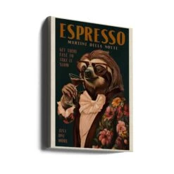 Art Deco Espresso Martini Drinking Sloth - Stretched Canvas, Poster Or Fine Art Print(Art Deco Espresso Martini Drinking Sloth Stretched Canvas Poster Or Fine Art Print) 15 Art Deco Espresso Martini Drinking Sloth - Stretched Canvas, Poster Or Fine Art Print(Art Deco Espresso Martini Drinking Sloth Stretched Canvas Poster Or Fine Art Print) -Heart Wall Art Store canvas portrait wrap around 3008658
