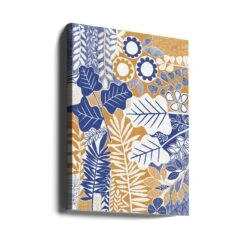 Modern BotanicalMustard & Cornflower - Stretched Canvas, Poster Or Fine Art Print(Modern Botanical Mustard Amp Cornflower Stretched Canvas Poster Or Fine Art Print) -Heart Wall Art Store canvas portrait wrap around 3164755