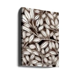 Black & White Leaves - Stretched Canvas, Poster Or Fine Art Print(Black Amp White Leaves Stretched Canvas Poster Or Fine Art Print) -Heart Wall Art Store canvas portrait wrap around 3164814