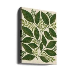 Striped Leaves Branch - Stretched Canvas, Poster Or Fine Art Print(Striped Leaves Branch Stretched Canvas Poster Or Fine Art Print 1) -Heart Wall Art Store canvas portrait wrap around 3165020