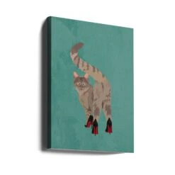 Kitten In Heels - Stretched Canvas, Poster Or Fine Art Print(Kitten In Heels Stretched Canvas Poster Or Fine Art Print) -Heart Wall Art Store canvas portrait wrap around 3166069