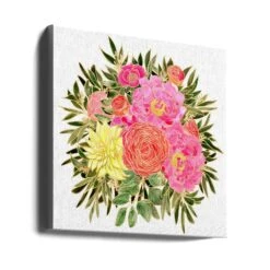 Colorful Nanette Floral Bouquet - Square Stretched Canvas, Poster Or Fine Art Print(Colorful Nanette Floral Bouquet Square Stretched Canvas Poster Or Fine Art Print) -Heart Wall Art Store canvas square wrap around 2435348