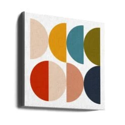 Mid Century Geometric Color Play - Square Stretched Canvas, Poster Or Fine Art Print(Mid Century Geometric Color Play Square Stretched Canvas Poster Or Fine Art Print) -Heart Wall Art Store canvas square wrap around 2639798