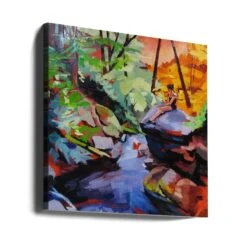 Milford Brook - Square Stretched Canvas, Poster Or Fine Art Print(Milford Brook Square Stretched Canvas Poster Or Fine Art Print) -Heart Wall Art Store canvas square wrap around 2786641