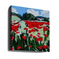 Poppies - Square Stretched Canvas, Poster Or Fine Art Print(Poppies Square Stretched Canvas Poster Or Fine Art Print) -Heart Wall Art Store canvas square wrap around 2786670