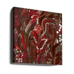 Crimson Isle’s Verdant Secret - Square Stretched Canvas, Poster Or Fine Art Print(Crimson Isle S Verdant Secret Square Stretched Canvas Poster Or Fine Art Print) -Heart Wall Art Store canvas square wrap around 2847086