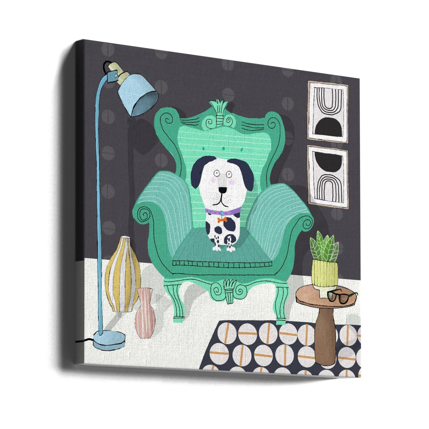 Funny Dog Sitting In A Trendy Interior By Carla Daly - Square Stretched Canvas, Poster Or Fine Art Print(Funny Dog Sitting In A Trendy Interior By Carla Daly Square Stretched Canvas Poster Or Fine Art Print) 6 Funny Dog Sitting In A Trendy Interior By Carla Daly - Square Stretched Canvas, Poster Or Fine Art Print(Funny Dog Sitting In A Trendy Interior By Carla Daly Square Stretched Canvas Poster Or Fine Art Print) - Image 6