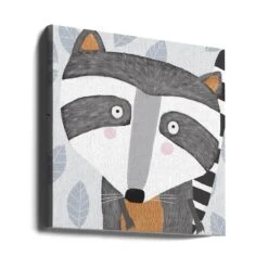 X Racoon Face2 - Square Stretched Canvas, Poster Or Fine Art Print(X Racoon Face2 Square Stretched Canvas Poster Or Fine Art Print) -Heart Wall Art Store canvas square wrap around 2899518