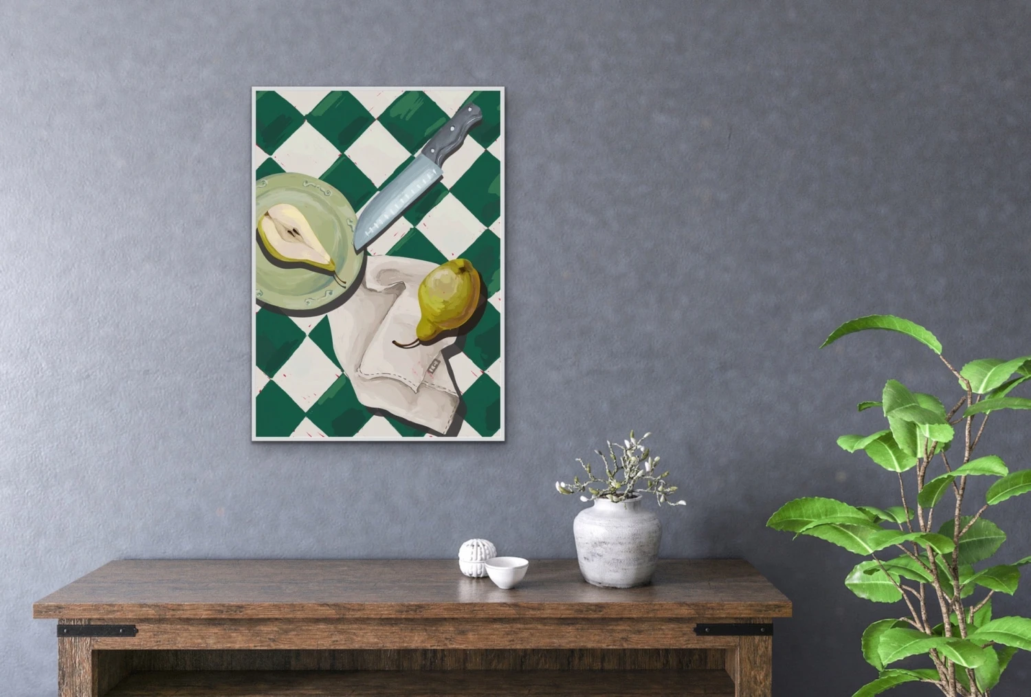 Kitchen Still Life III - Cutting A Green Pear, Stretched Canvas Or Wall Art Print(Kitchen Still Life Iii Cutting A Green Pear Stretched Canvas Or Wall Art Print) 2 Kitchen Still Life III - Cutting A Green Pear, Stretched Canvas Or Wall Art Print(Kitchen Still Life Iii Cutting A Green Pear Stretched Canvas Or Wall Art Print) - Image 2