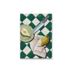 Kitchen Still Life III - Cutting A Green Pear, Stretched Canvas Or Wall Art Print(Kitchen Still Life Iii Cutting A Green Pear Stretched Canvas Or Wall Art Print)