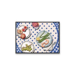 Kitchen Still Life VIII - Prawns & Fruit Stretched Canvas Or Wall Art Print(Kitchen Still Life Viii Prawns Fruit Stretched Canvas Or Wall Art Print) -Heart Wall Art Store kitchenstilllifeVIIIblackframe2