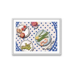 Kitchen Still Life VIII - Prawns & Fruit Stretched Canvas Or Wall Art Print(Kitchen Still Life Viii Prawns Fruit Stretched Canvas Or Wall Art Print) -Heart Wall Art Store kitchenstilllifeVIIIwhiteframe1