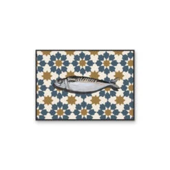 Kitchen Still Life V - Patterned Fish Stretched Canvas Or Wall Art Print(Kitchen Still Life V Patterned Fish Stretched Canvas Or Wall Art Print) -Heart Wall Art Store kitchenstilllifeVblackframe2