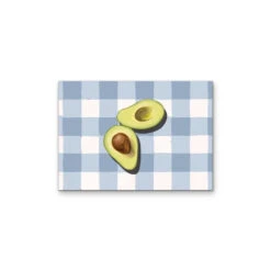 Kitchen Still Life XIV - Blue Gingham Avocado, Stretched Canvas Or Wall Art Print(Kitchen Still Life Xiv Blue Gingham Avocado Stretched Canvas Or Wall Art Print)