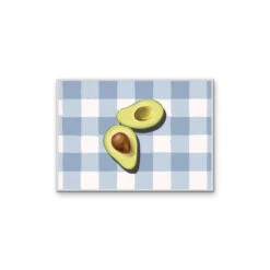 Kitchen Still Life XIV - Blue Gingham Avocado, Stretched Canvas Or Wall Art Print(Kitchen Still Life Xiv Blue Gingham Avocado Stretched Canvas Or Wall Art Print) -Heart Wall Art Store kitchenstilllifeXIVwhiteframe2