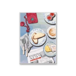 Kitchen Still Life X - Breaking News, Stretched Canvas Or Wall Art Print(Kitchen Still Life X Breaking News Stretched Canvas Or Wall Art Print) -Heart Wall Art Store kitchenstilllifeXwhiteframe2