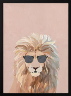 Cool Cat Lion - Stretched Canvas, Poster Or Fine Art Print(Cool Cat Lion Stretched Canvas Poster Or Fine Art Print)
