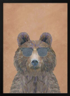 Cool Bear Portrait - Stretched Canvas, Poster Or Fine Art Print(Cool Bear Portrait Stretched Canvas Poster Or Fine Art Print)