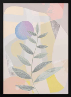 Blue Moon And Leaves - Stretched Canvas, Poster Or Fine Art Print(Blue Moon And Leaves Stretched Canvas Poster Or Fine Art Print)