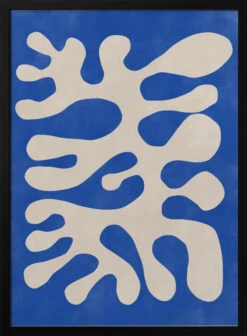 Organic Blue Shapes - Stretched Canvas, Poster Or Fine Art Print(Organic Blue Shapes Stretched Canvas Poster Or Fine Art Print)