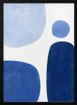 Blue Geometric Flow - Stretched Canvas, Poster Or Fine Art Print(Blue Geometric Flow Stretched Canvas Poster Or Fine Art Print)