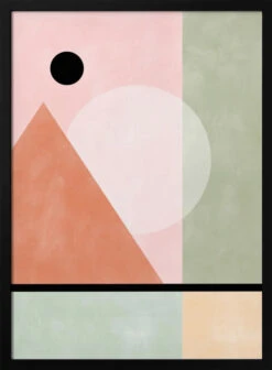 Geometric Shapes In Pastel Tones - Stretched Canvas, Poster Or Fine Art Print(Geometric Shapes In Pastel Tones Stretched Canvas Poster Or Fine Art Print)