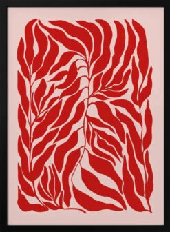 Red Leaf Harmony - Stretched Canvas, Poster Or Fine Art Print(Red Leaf Harmony Stretched Canvas Poster Or Fine Art Print)