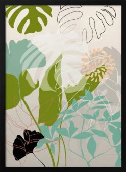 Leaves Line Boho3 Kopie - Stretched Canvas, Poster Or Fine Art Print(Leaves Line Boho3 Kopie Stretched Canvas Poster Or Fine Art Print)