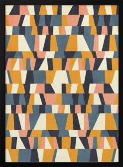 Rainbow Plus ShapesBlue Mustard14 - Stretched Canvas, Poster Or Fine Art Print(Rainbow Plus Shapes Blue Mustard14 Stretched Canvas Poster Or Fine Art Print)